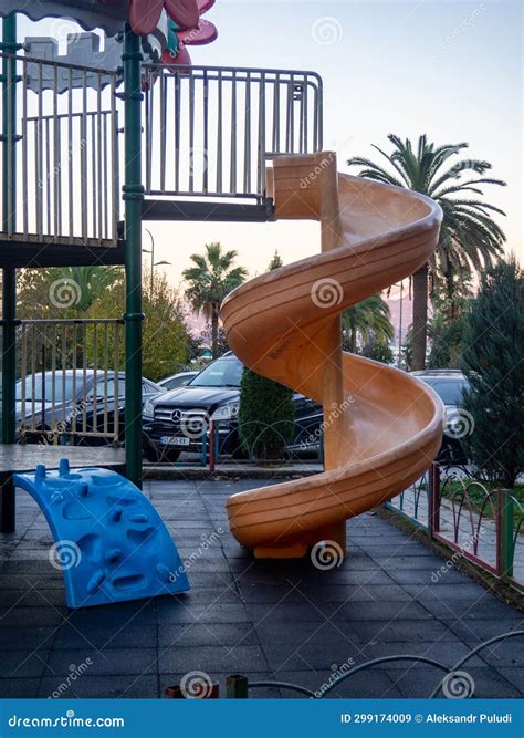Children S Playground Made of Plastic. Safe Playground Stock Image