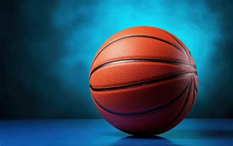 Premium Photo | Basketball on blue background