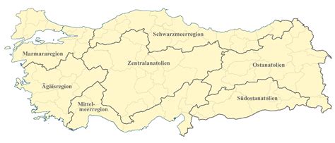 Türkei Karte mit Regionen Landkarten mit Provinzen