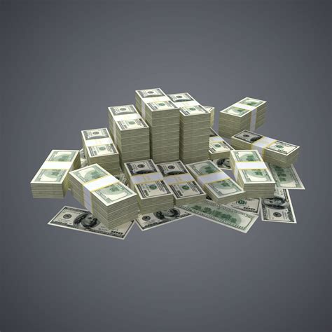 3D Model 100 Dollar Bills Packs VR AR Low Poly CGTrader