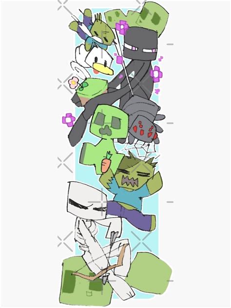 "Minecraft Characters Drawing" Sticker for Sale by ddkart | Redbubble