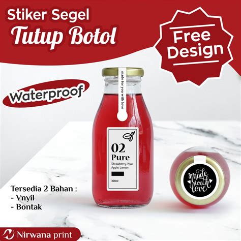 Jual CETAK STIKER SEGEL BOTOL DAN TOPLES STIKER SEGEL MAKANAN