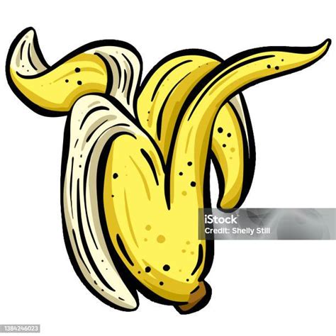 Kartun Logo Ilustrasi Kulit Pisang Kuning Ilustrasi Stok Unduh Gambar