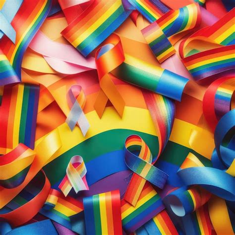 Premium Photo | Rainbow ribbon lgbt symbol