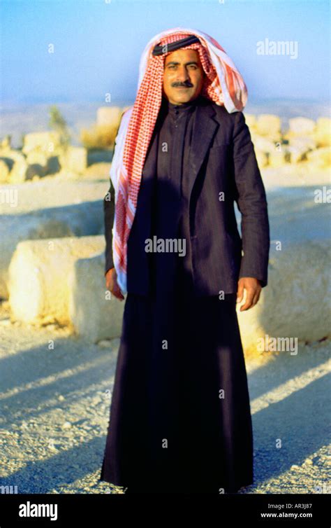 Mount Nebo Jordan Local Arab In Traditional Dress Stock Photo 5199494