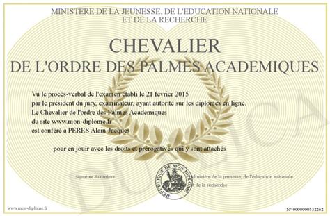 Chevalier De L Ordre Des Palmes Academiques