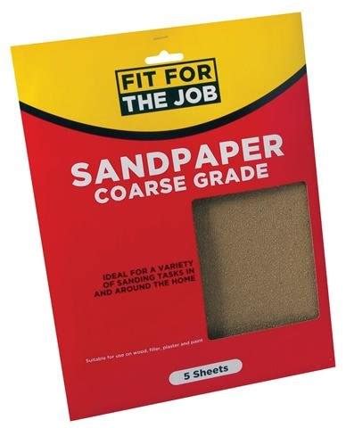 Coarse Grade Sandpaper - Pack of 5 | Sandpaper & Sanding Roll