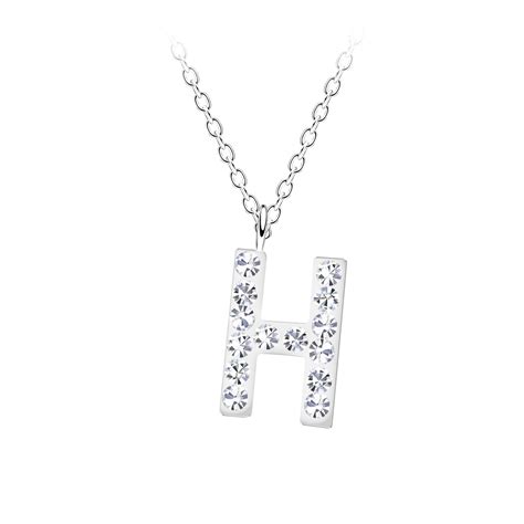 925 Silver Jewelry Silver Letter H Necklace 19557