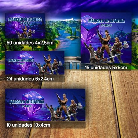 Etiqueta Escolar Fortnite Unidades Produtos Elo