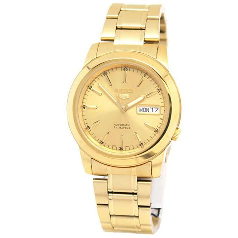 Seiko 5 Automatic Full Gold Pvd Stainless Steel Mens Watch Snke56k1