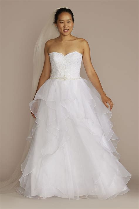 Lace And Organza Wedding Ball Gown With Beading Davids Bridal