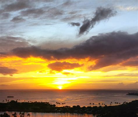 Sunset over the ocean in Honolulu, Hawaii image - Free stock photo ...