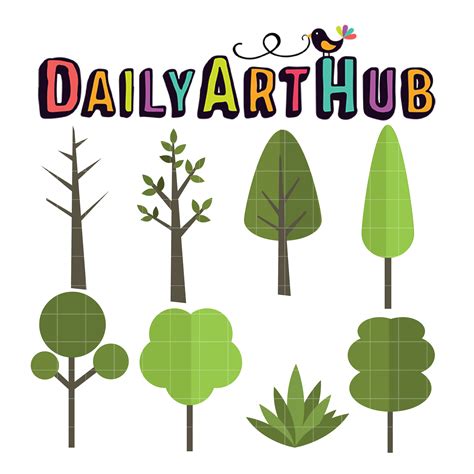 Forest Trees Clip Art Set – Daily Art Hub – Free Clip Art Everyday