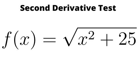 Relative Extrema Using The Second Derivative Test Youtube