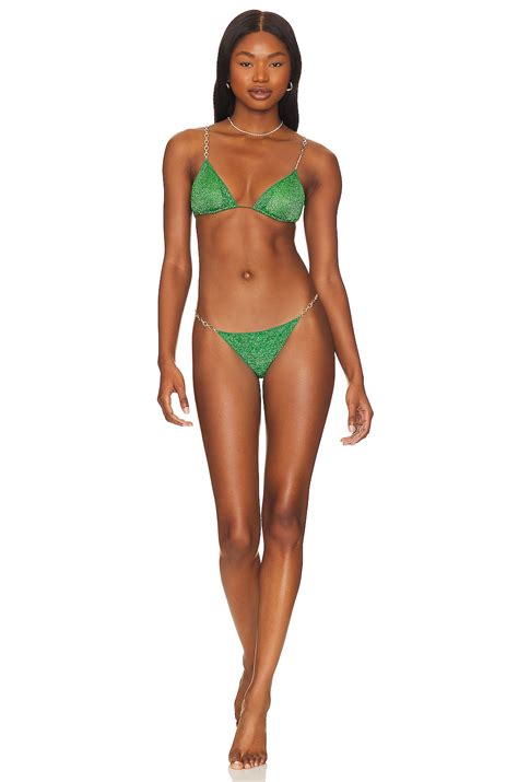 Oseree Lumiere O Chain Bikini In Emerald Green REVOLVE