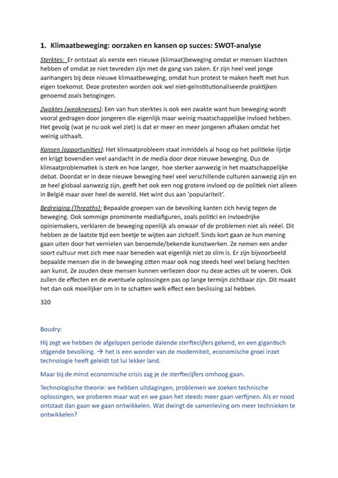 Module 9 Sociologie 1 Klimaatbeweging Oorzaken En Kansen Op