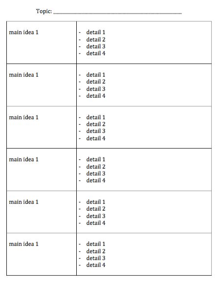word table keys  literacy