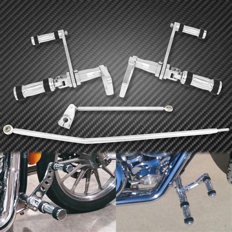 Motorcycle Forward Control Foot Pegs Billet Aluminum Black Chrome For