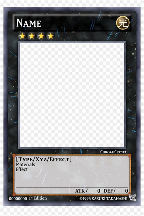 Yu Gi Oh Blank Card Template Yugioh Xyz Card Template Hd Png for Yugioh ...