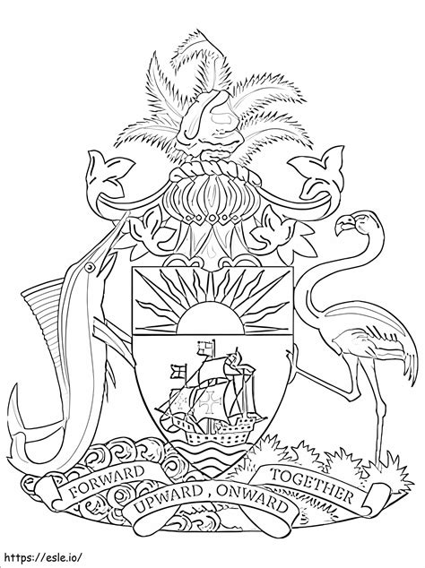 Coat Of Arms Of Bahamas Coloring Page