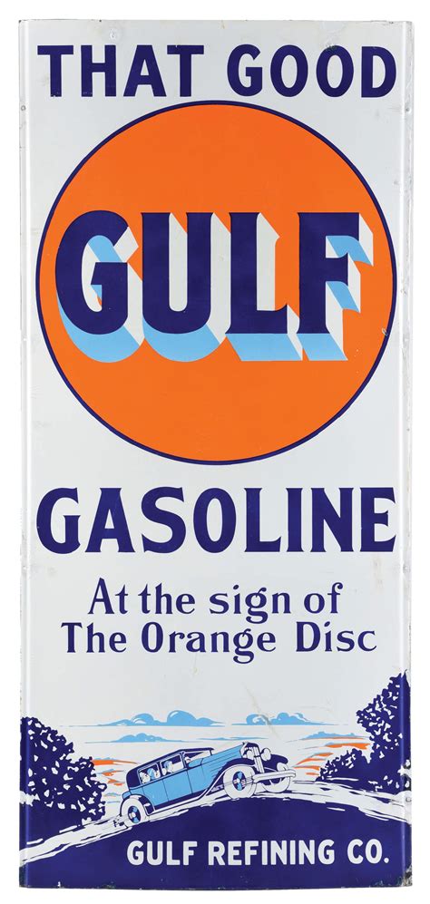 Lot Detail That Good Gulf Gasoline Porcelain Lighthouse Sign