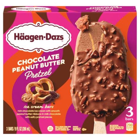 H Agen Dazs Chocolate Peanut Butter Pretzel Ice Cream Bars Ct