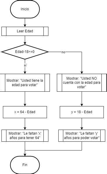 Hacer Un Diagrama De Flujo Que Lea La Edad De Una Persona Y Determine