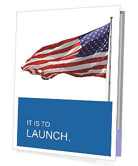 Us Flag Flapping On The Wind Presentation Folder Design Id