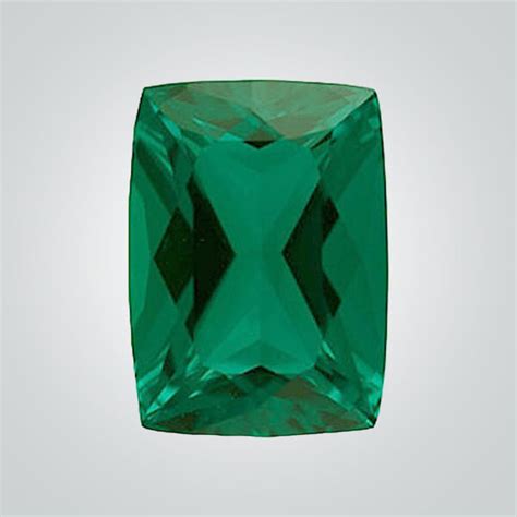 Lab Created Hydrothermal Emerald Elongated Cushion Cubic Zirconia