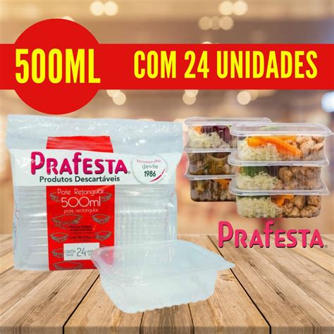 Embalagem Ml Retangular Pl Stico Para Microondas E Freezer Marmita