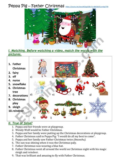 Peppa Pig – Father Christmas - ESL worksheet by Janni