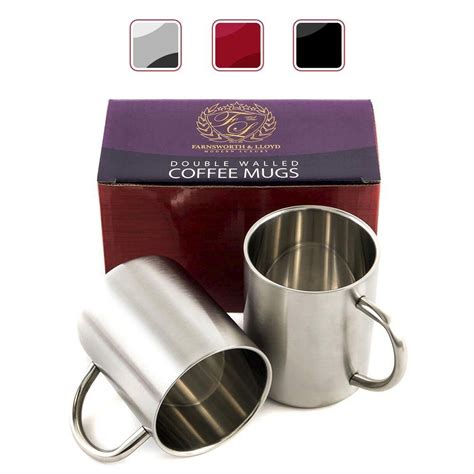 Stainless Steel Double Wall Coffee Cupscoffee Mugs 12 Ounce Set Of 2