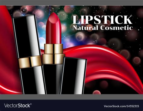 Glamorous Lipstick Ads Liquid Lipsticks Makeup Vector Image