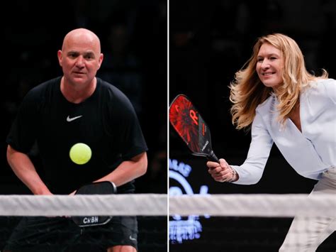 Steffi Graf & Andre Agassi: Spontaneous match at pickleball event ...