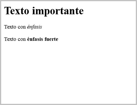 9 Etiquetas de énfasis Tutorial de HTML Picuino