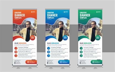 Modern Roll Up Banner X Banner Standee Pull Up Design Layout For