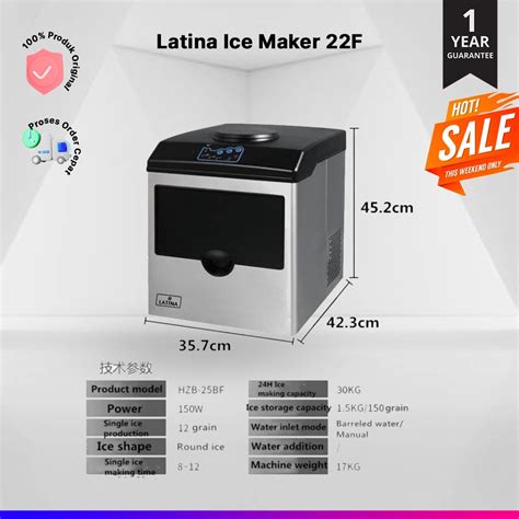 Jual Latina Ice Maker F Mesin Pembuat Es Batu Kristal Shopee Indonesia