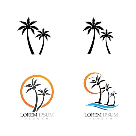 Plantilla De Logotipo De Verano De Palmera Vector Premium