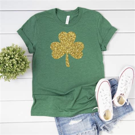 St Patrick Day Shirt St Patricks Day Shamrock Shirt Glitter Clover