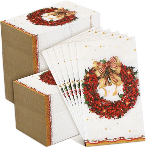 Amazon Capoda 200 Pcs Christmas Napkins Bulk 3 Ply Christmas Guest