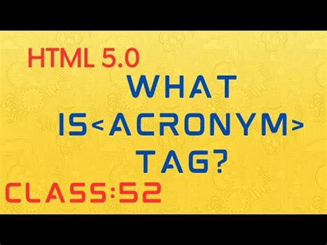 What Is Acronym Tag HTML 5 Tag Tutorial In Urdu Class 52 YouTube