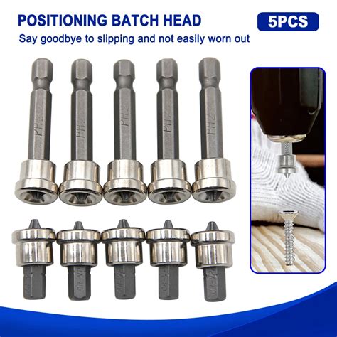 5pcs Set Magnetic Positioning Screwdriver Bits Tip Woodworking Screw