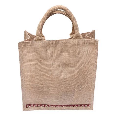 Short Cotton Padded Open Plain Jute Bag Size Dimension 7 X 4 X 8 Inch