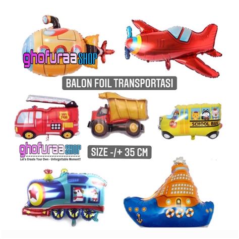 Jual Balon Foil Transportasi Kendaraan Kapal Laut Selam Pesawat Kereta