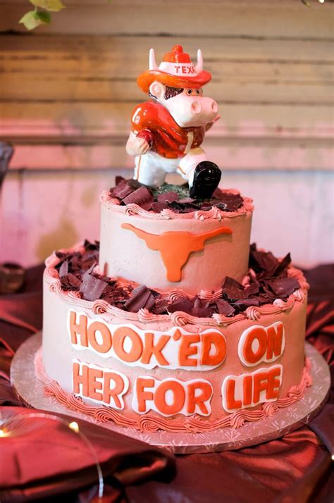 Whimsical University Of Texas Longhorn Grooms Cake Orange Wedding