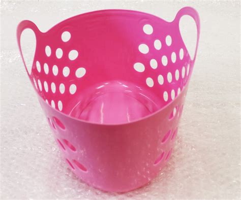 Plastic Baskets with Dual Handle Storage Baskets – Baby Pink | Hangersrus