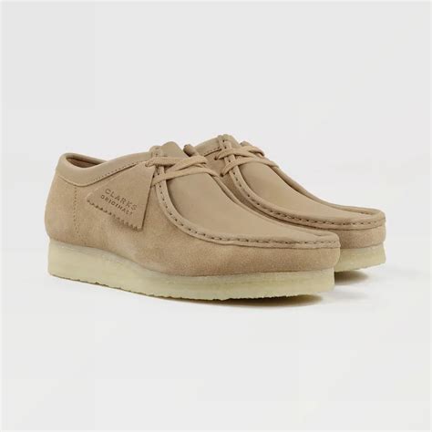 Clarks Originals Mens Suede Wallabee Shoes Light Tan Combi Brown