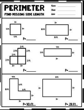 Perimeter Missing Side Length Teaching Resources Tpt