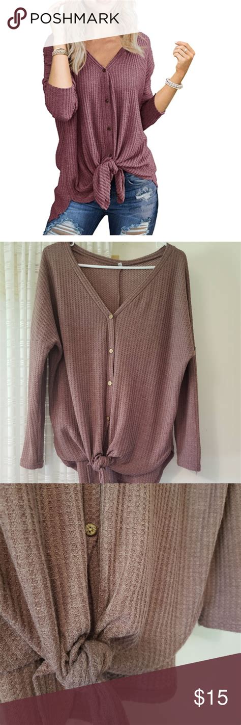 Waffle Knit Button Down Waffle Knit Button Down Sweater Top Venzero