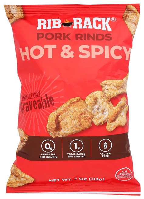 Amazon Rib Rack Hot Spicy Flavored Pork Rinds Gluten Free